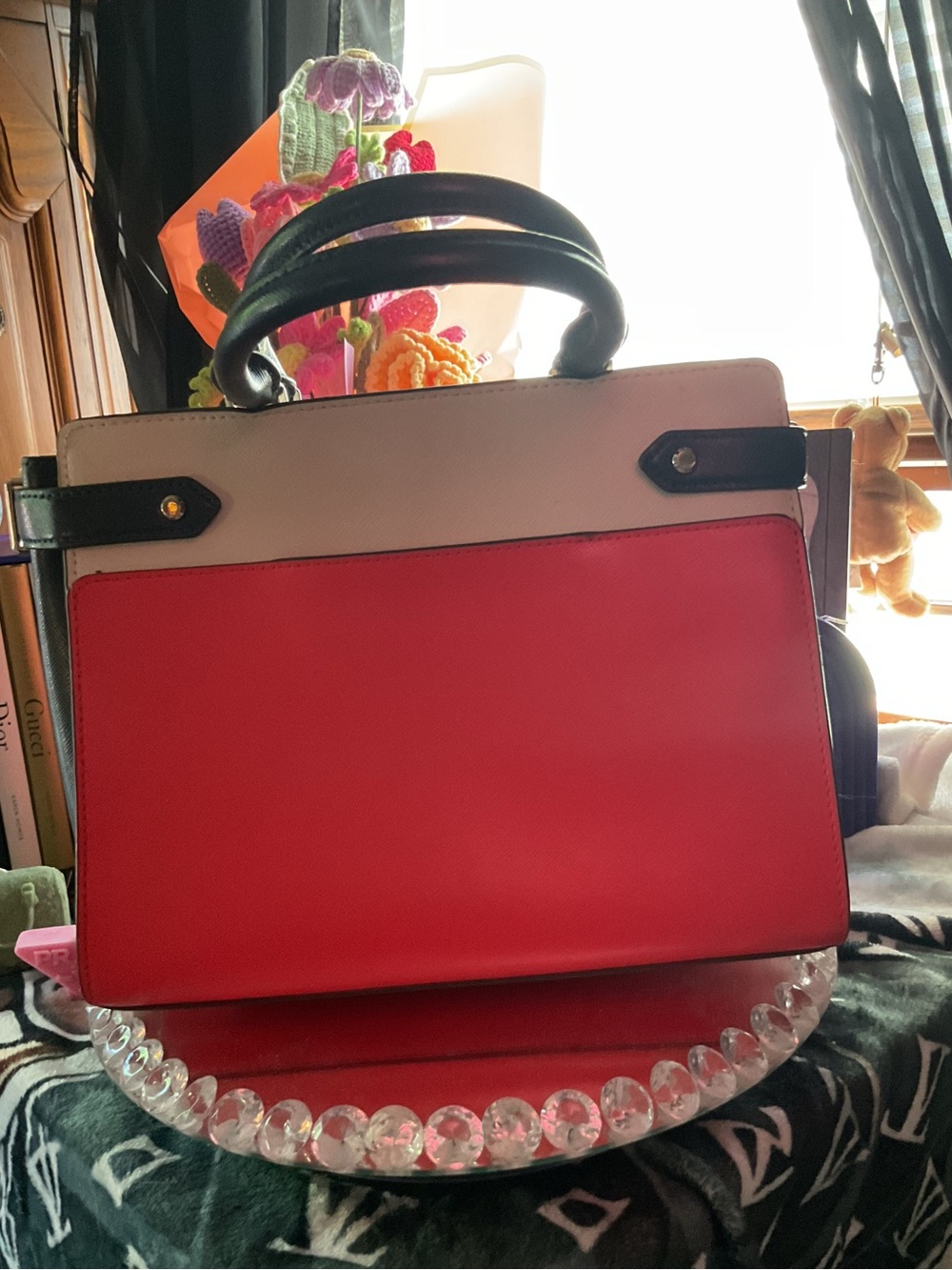 kate spade Coral and Cream Leather Satchel with Matching Wallet - Picture 2 of 2